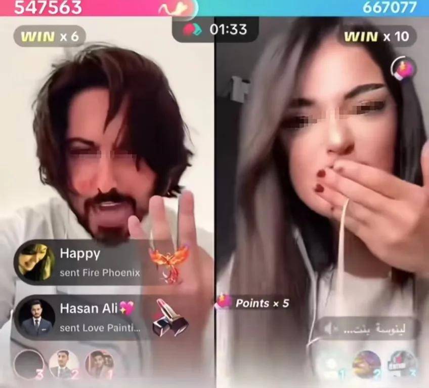 在直播间跳团舞、PK打赏的年轻人