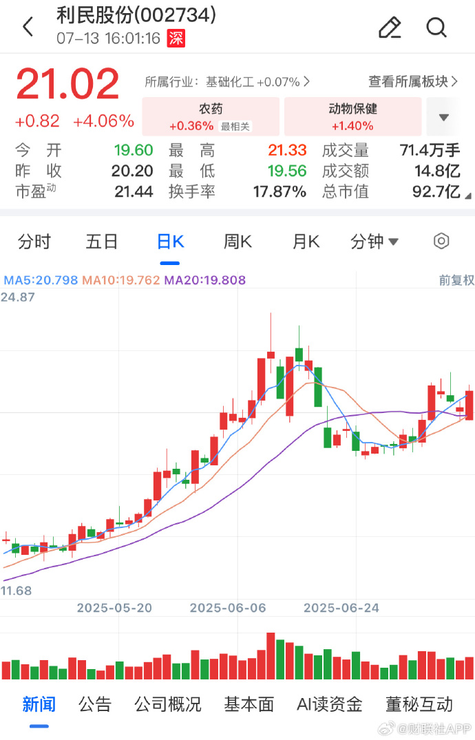 利民股份：一证一品政策将推动农药行业良性化集中化发展