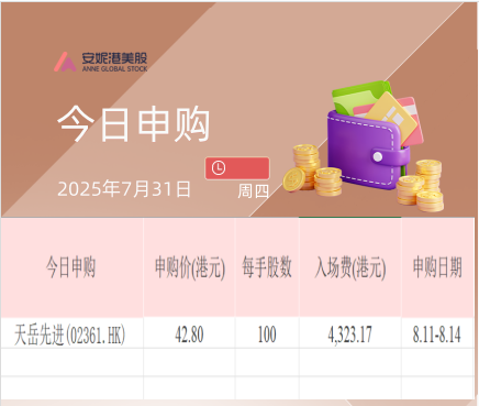 打新必看 | 8月19日一只新股申购