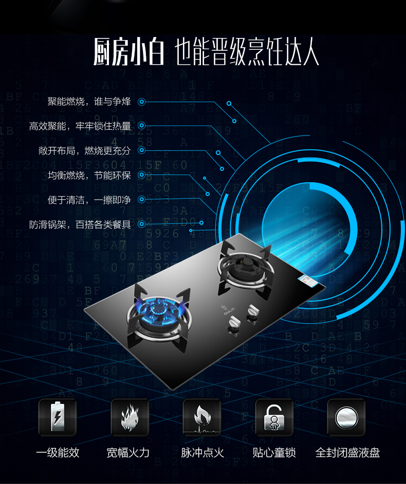 华帝股份获得外观设计专利授权：“燃气灶（302S）”