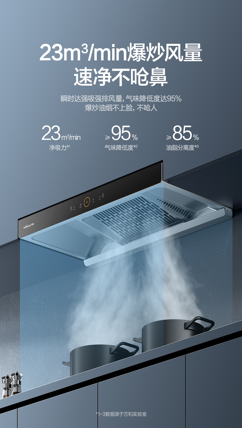 万和电气获得外观设计专利授权：“吸油烟机(YZ23F)”