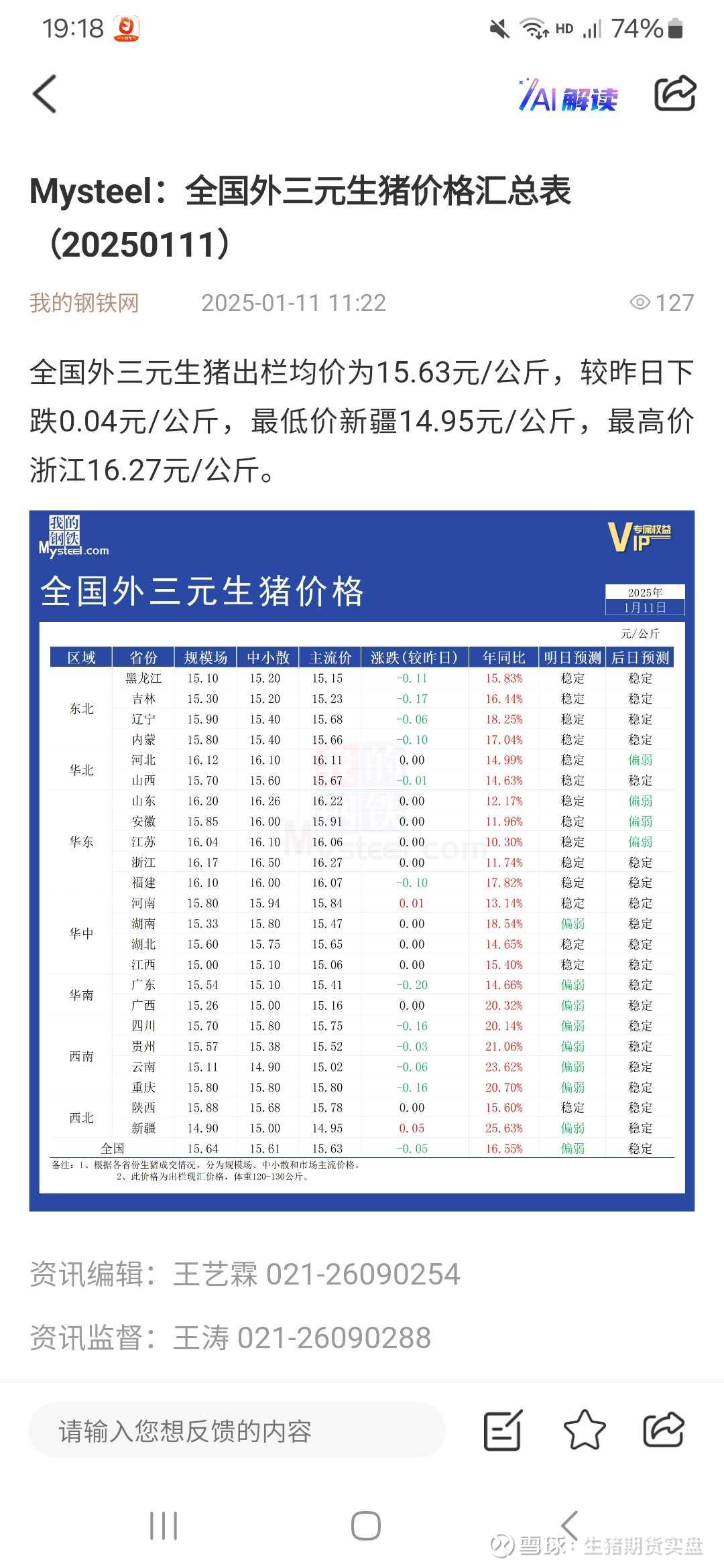 猪价持续“磨底” 企业借期货工具破周期之困